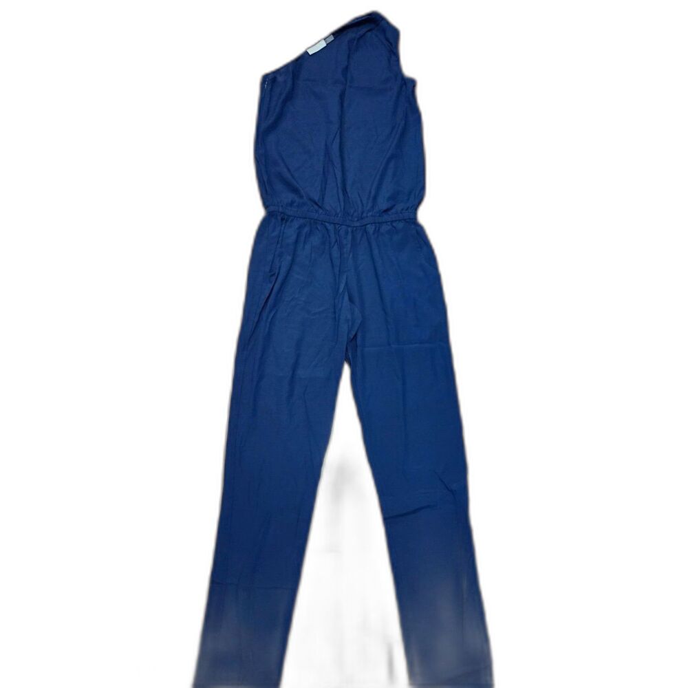 Ramy Brook Women's XS Blue One Shoulder Jumpsuit Casual Quiet Luxury Mobwife